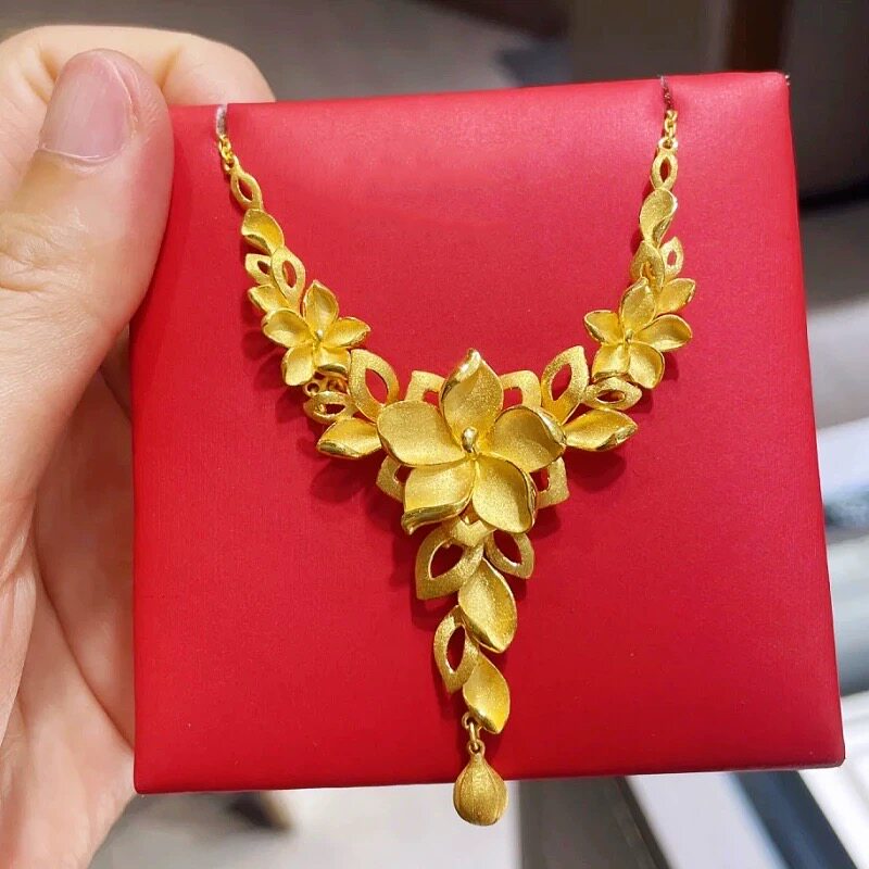 繁花项链彷真黄金镀沙金