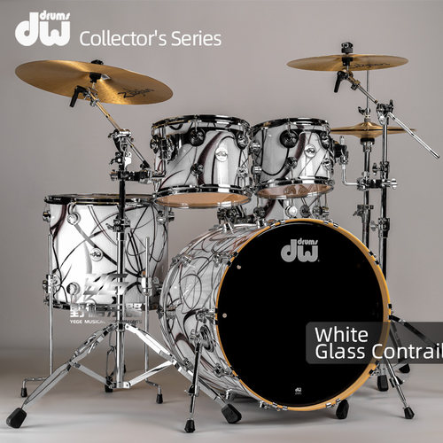 DW Collector's 收藏家系列5鼓架子鼓爵士鼓White Glass Contrail