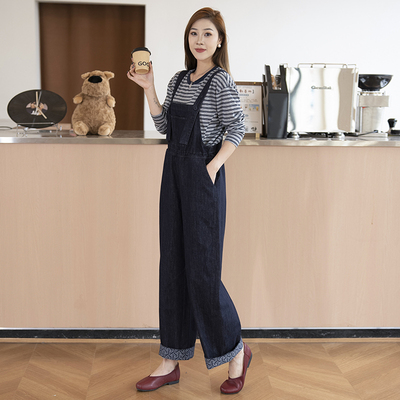 牛仔背带裤女秋洋气减龄连体裤子