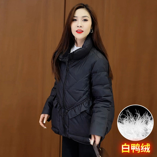 白鸭绒短款羽绒服女士秋冬季时尚立领面包服显瘦小个子保暖外套潮