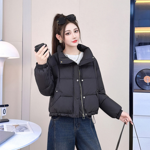 冬季小个子短棉服女2025新款立领面包服宽松加厚保暖显瘦棉衣外套