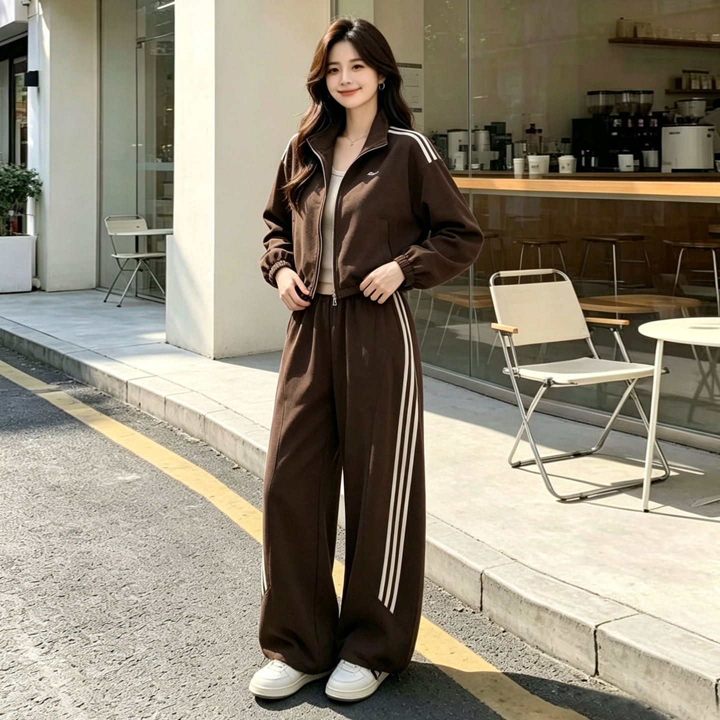 韩系运动卫衣长裤两件套女春秋