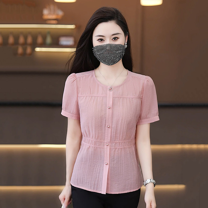 2025夏季新款短袖T恤女薄款时尚遮肚子显瘦体恤上衣百搭大码女装t