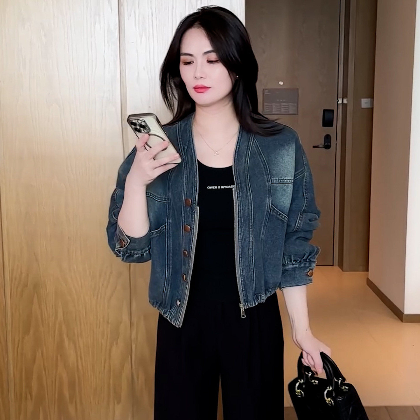 春秋短款牛仔外套女装小个子显瘦