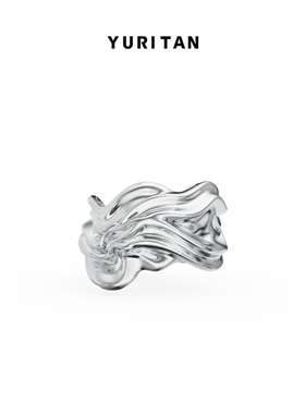 YURITAN水波纹开口戒指深海系列原创设计情侣款个性戒指现货秒发