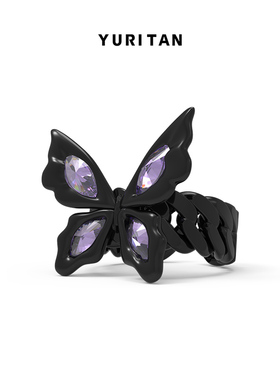 YURITAN蝴蝶古巴链戒指 新生系列 原创设计时尚个性高级感