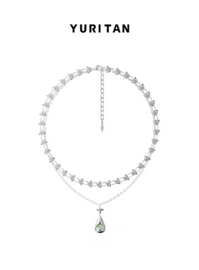 YURITAN镀白金组合项链男女新款