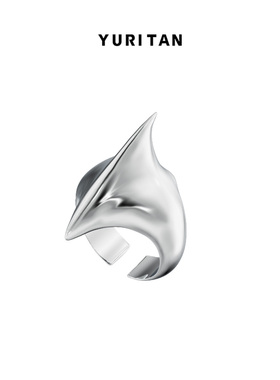 YURITAN情侣镀白金潮流开口戒指