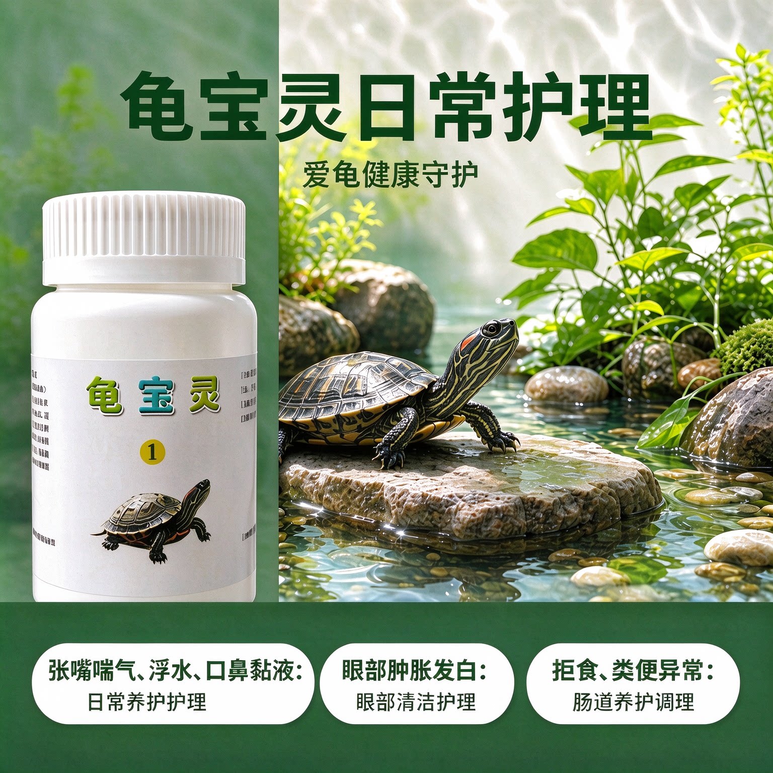 乌龟日常护理浮水张嘴眼部发白皮肤发白甲壳破损拒食粪便异常状态