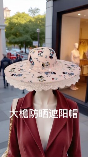 2026新款大檐头戴遮阳帽防晒帽子太阳帽帽檐可拆卸折叠清洗薄纱帽