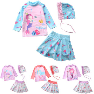 儿童泳衣女分体三件套女孩宝宝中小童独角兽游泳衣婴儿女童泳装