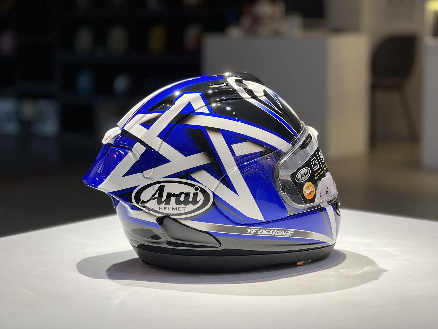 正品arai rx7x 蓝色五芒星大眼五星大眼头盔高端彩绘定制全盔