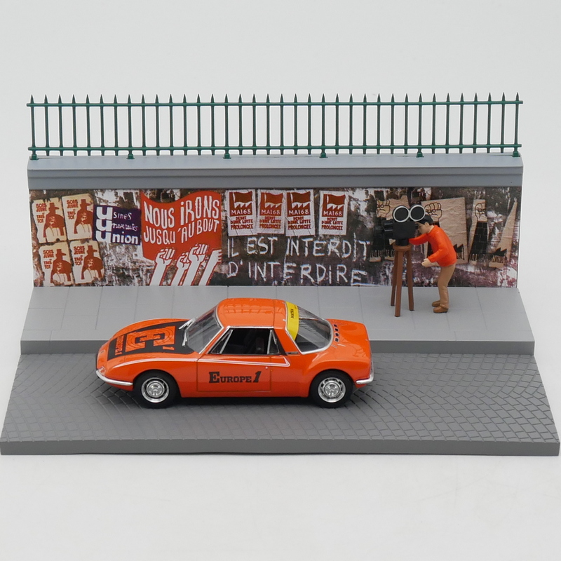 Ixo 1:43 Matra 530电台采访拍摄场景沙盘马特拉汽车模型玩具车