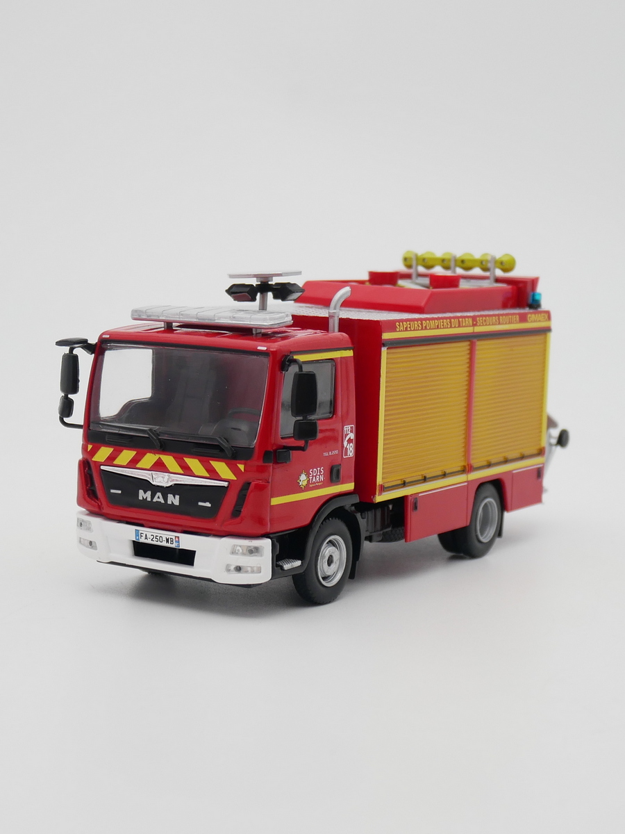 Ixo 1:43 MAN TGL大曼消防车事故救援车合金汽车模型金属玩具车模