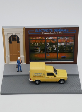 Ixo 1:43 SIMCA 1100 VF2 西姆卡电力施工场景沙盘金属玩具车模型