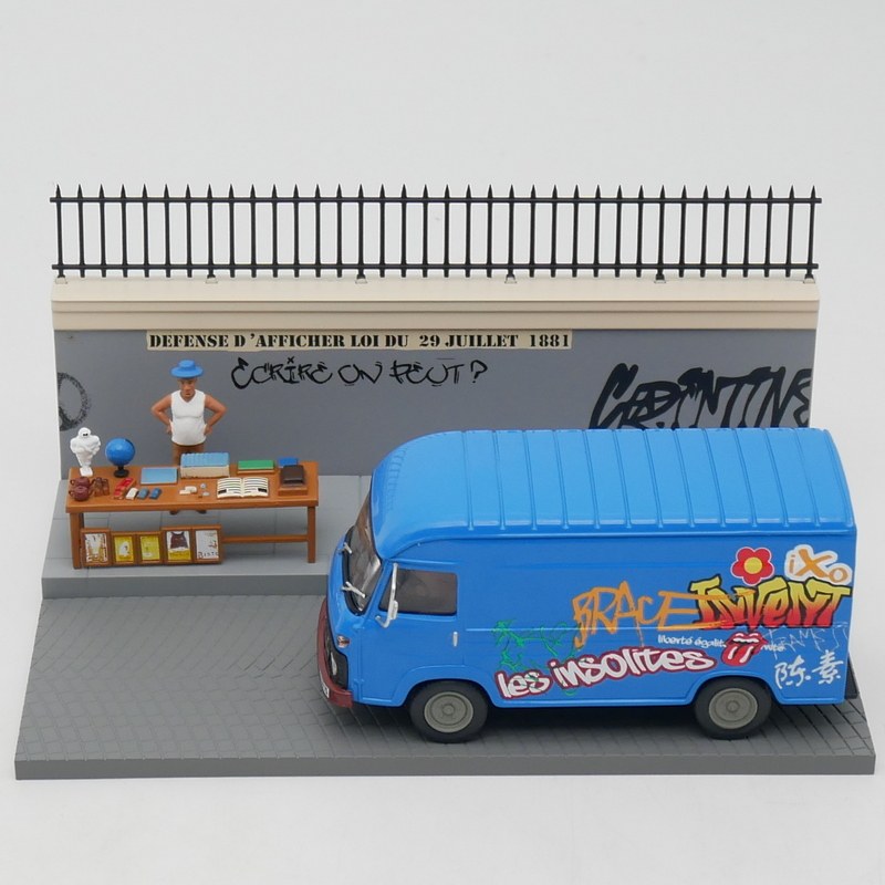 Ixo 1:43 Renault Saviem SG2雷诺货运面包车街边摆卖场景沙盘