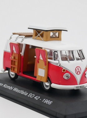 ixo 1:43 Volkswagne Kombi Westfalia 1966大众房车合金汽车模型