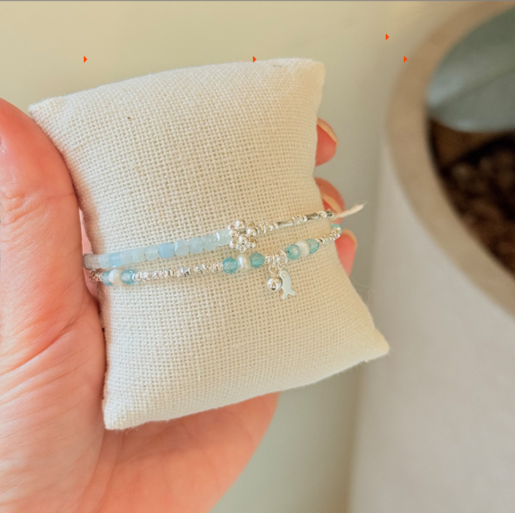 无注册商标925纯银蓝色碎银子