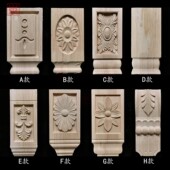 橱柜门装 长方形实木贴花 饰罗马柱头柱脚贴花 雕花片 东阳木雕欧式