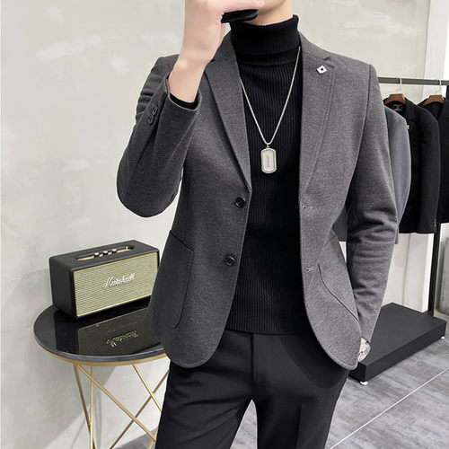 华夫格西装上衣网格休闲西服外套