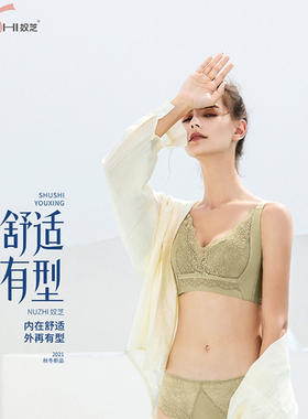 奴芝新款9102无钢圈调整型文胸大胸显小无磁过安检侧收副乳C内衣