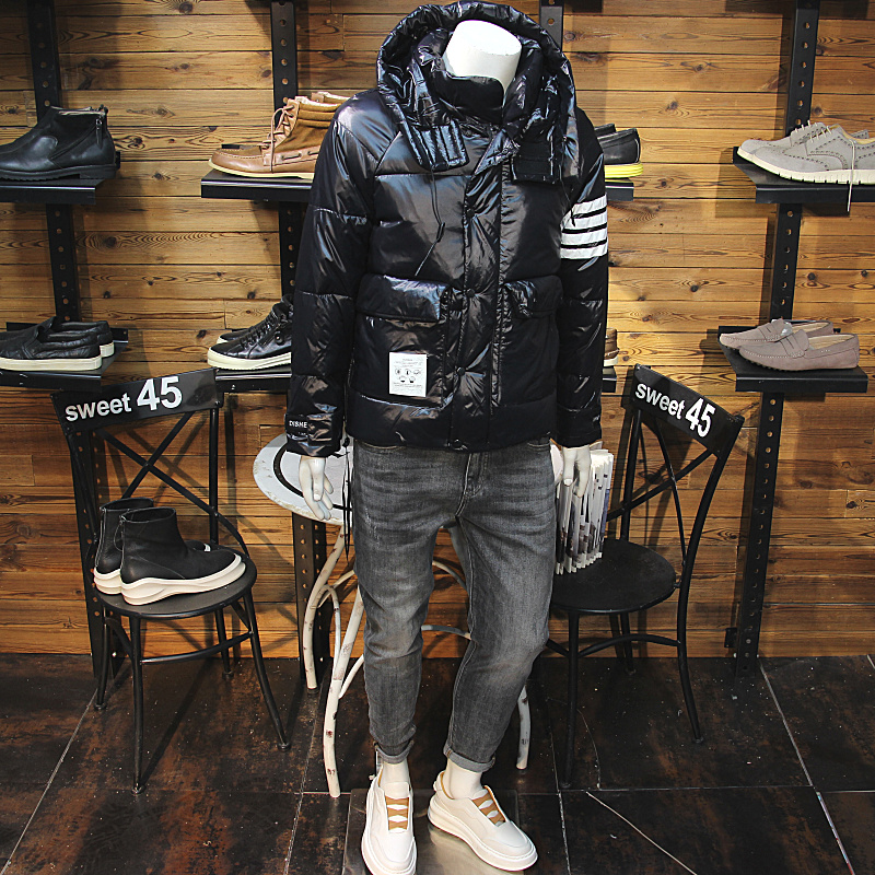 冬季男士加厚羽绒服可拆卸帽子时尚帅气修身保暖厚款羽绒外套