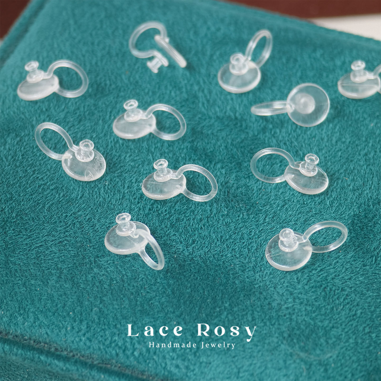 Lace无耳洞耳钉改树脂耳夹转换器平面圆盘隐形不掉diy手工材料女