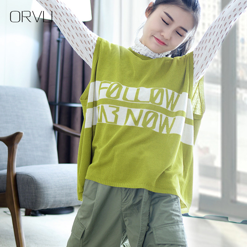 ORVLI knitting Sleeveless have cash less than that is registered in the accounts T-shirt Korean version of Harajuku style bf jacket Easy Exorcism vest Student tidein the Women's clothing/Boutique , Wool sweater  category - from Buy2taobao.com to provide professional Taobao agent buy service