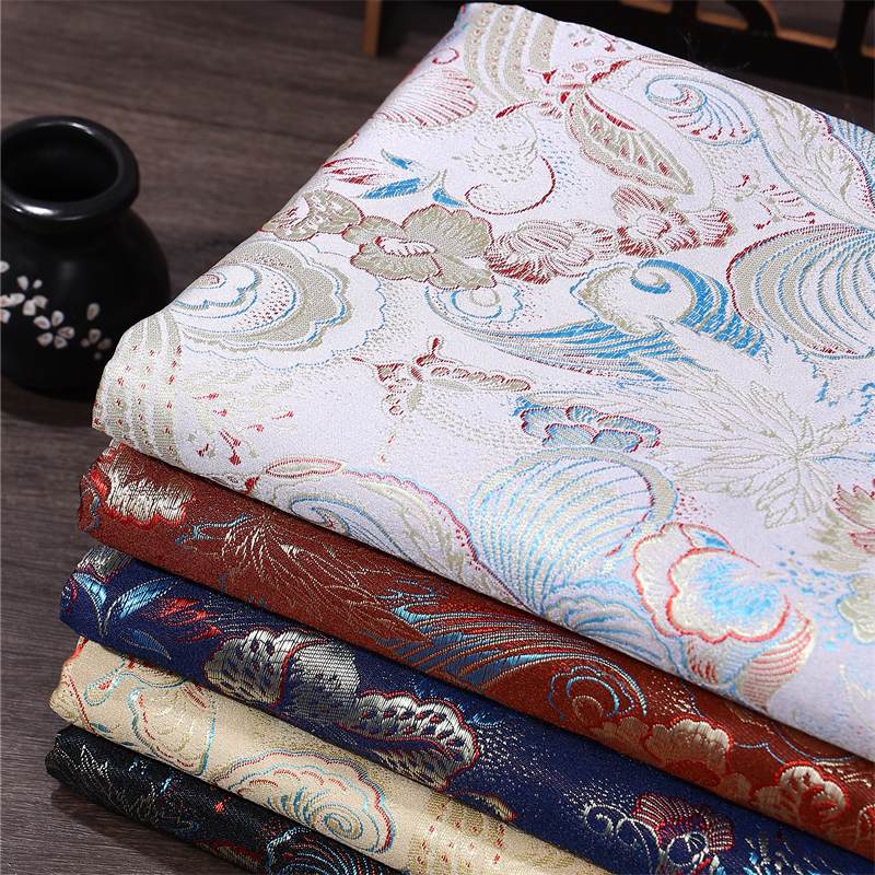 高档织锦缎布料提花丝绸缎古装汉服旗袍唐装香囊香包民族服装面料