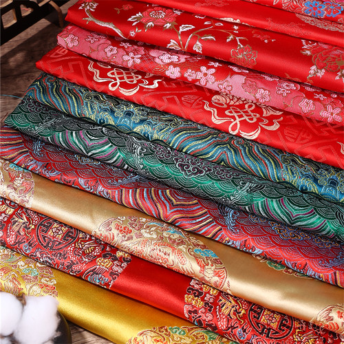 高档织锦缎布料提花中式丝绸缎