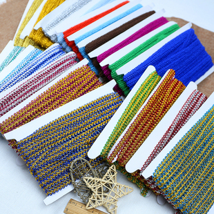 彩色柳叶波浪边DIY手工COS 娃衣舞台 民族服装辅料装亮丝花边/卷