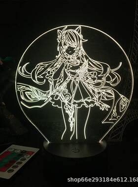 原神游戏Genshin Impact人物3D小夜灯创意led七彩触摸遥控台灯