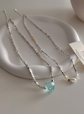 小众设计感水晶金属碎银子项链女韩国个性简约百搭气质颈链锁骨链