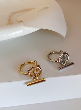 夸张欧美风气质百搭个性时尚OT扣金属链条开口戒指指环女冷淡风