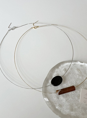 小众设计感树脂细金属项圈女高级感复古个性简约百搭气质时尚项链