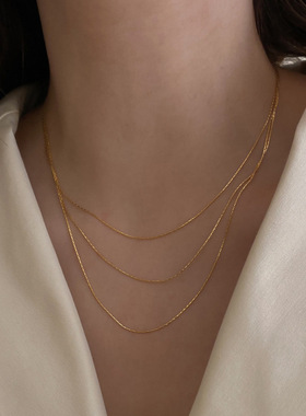 韩国东大门项链女极简风 超仙 气质百搭多层链条颈链锁骨链冷淡风