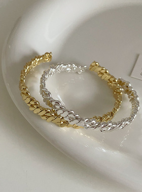 高级感不规则金属手镯女小众设计感复古个性简约百搭气质时尚手饰