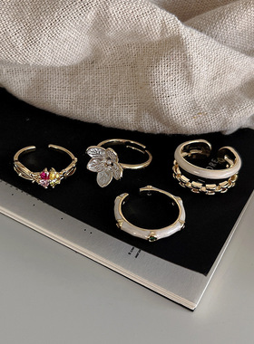 小众设计感不规则金属碎银子戒指女个性简约百搭气质时尚指环戒子