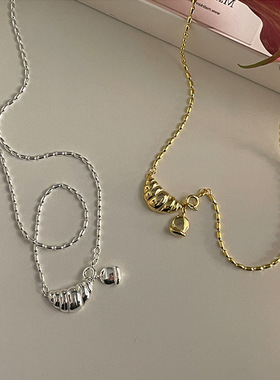 高级感金属吊坠项链女韩国小众复古个性简约百搭气质颈链锁骨链