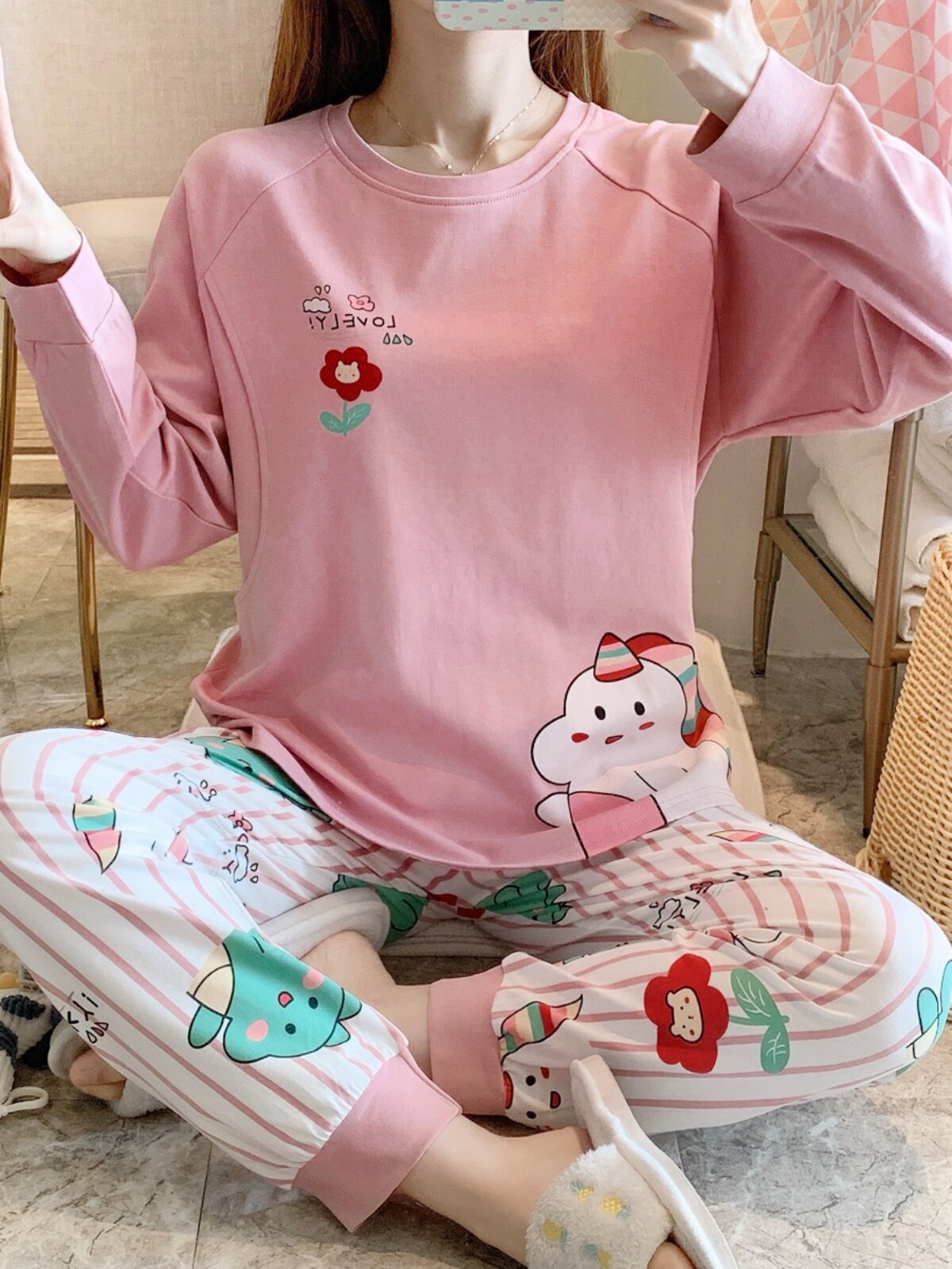 감금 옷 봄과 가을 순면 산후 출산 모유 수유 출산 잠옷 여성 여름 얇은 섹션 10 월 9 일 홈웨어 8