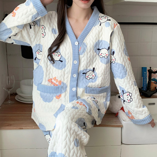 空气棉睡衣纯棉月子服春秋季11月份10秋冬款孕妇哺乳家居产后套装