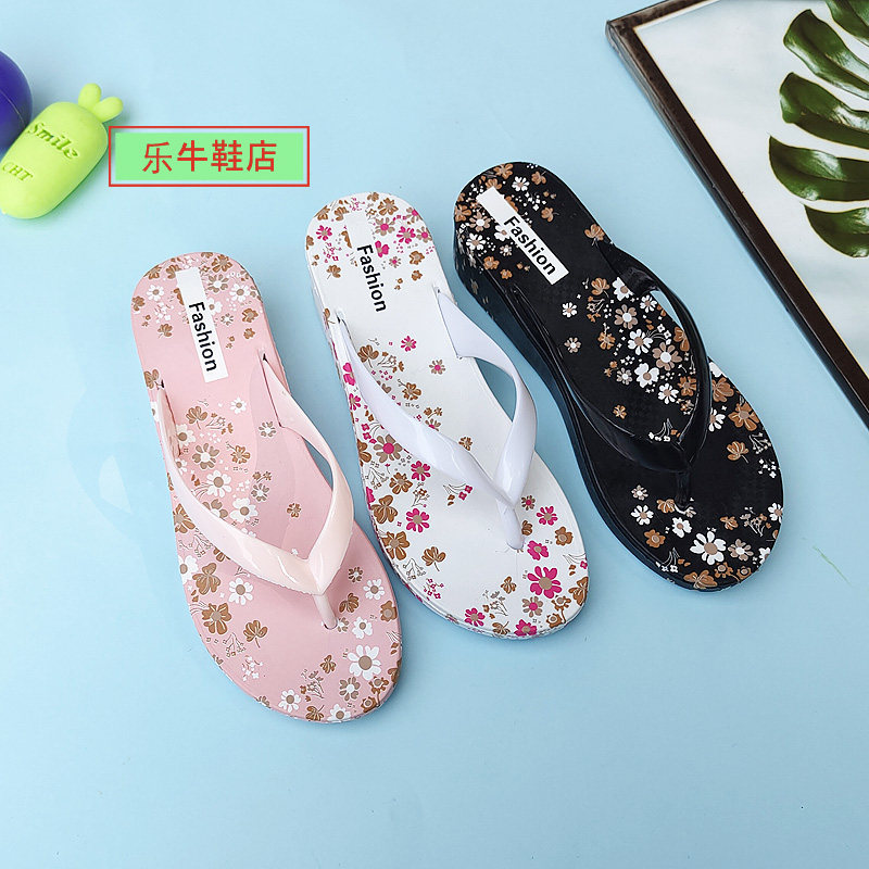 人字拖女夏季学生韩版外穿坡跟防滑沙滩鞋女凉鞋碎花夹脚拖鞋女鞋,女鞋,人字拖,淘宝优惠券,粉丝福利购,淘宝优惠卷