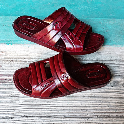 居家拖鞋男夏季油漆工艺室内防滑鞋男耐磨平底爸爸拖鞋洗澡沙滩鞋