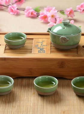 包邮哥窑便携式茶具套装