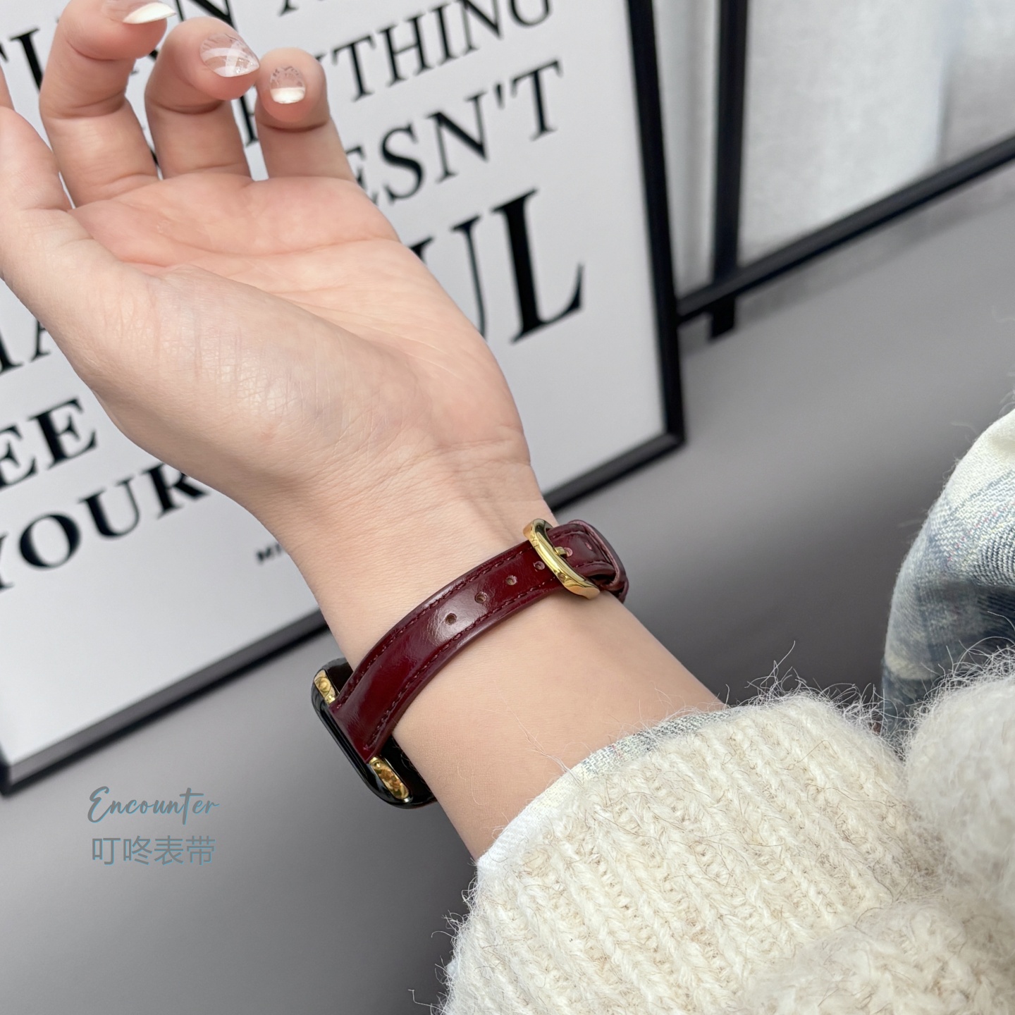 质感油蜡皮进口真皮适用苹果表带