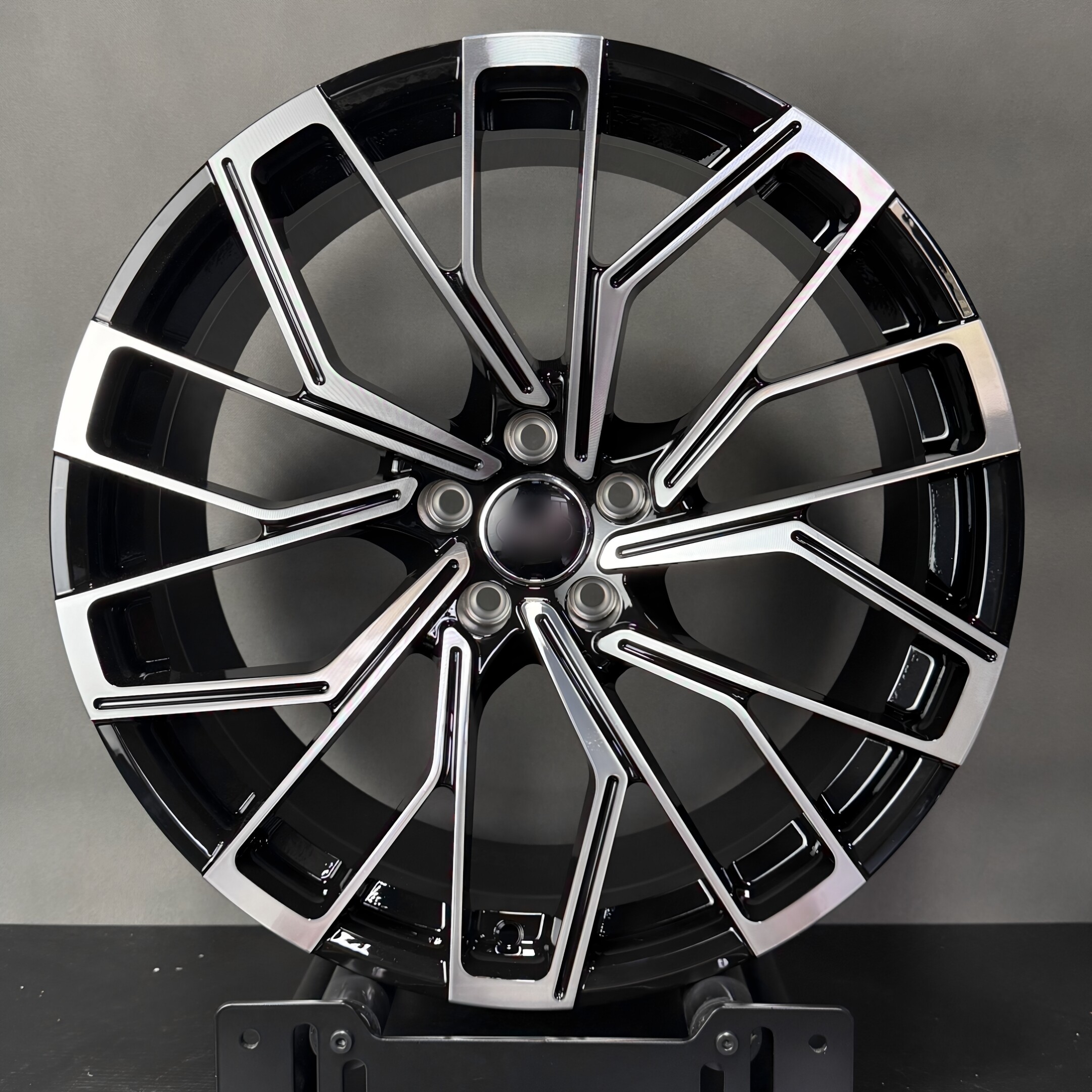 适配奥迪锻造轮毂19 20 21寸A4L/A6L/A8L/Q5L/Q7亮黑亮面改装轮毂