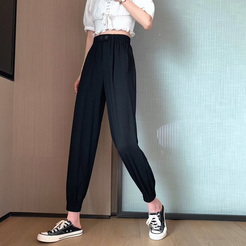 Women's summer thin 2020 new straight tube loose show thin wide leg casual pants