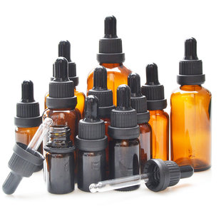 加厚精油调配瓶玻璃空瓶胶头滴管瓶分装瓶5ML-100ML大头防盗盖瓶