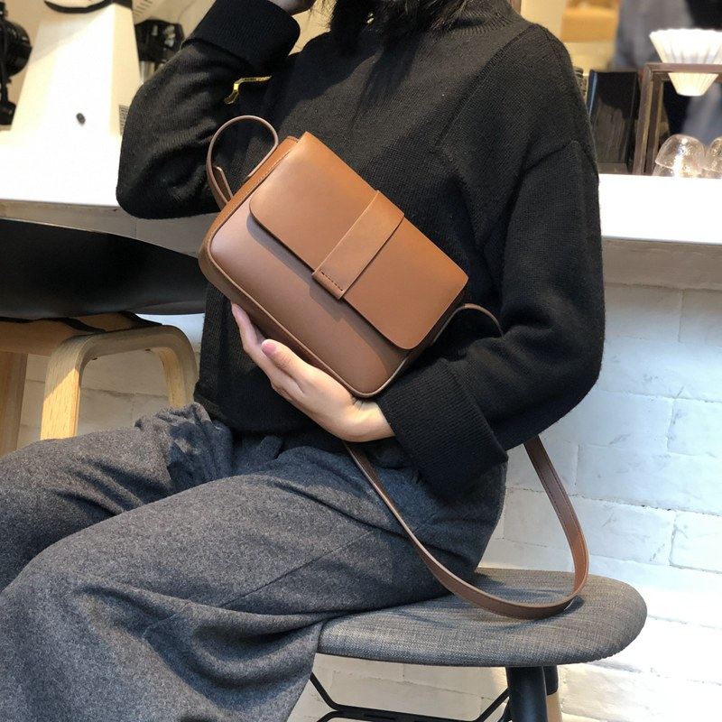 菲色如华2020新款时尚简约斜挎包小方包气质牛皮女包单肩小包包女