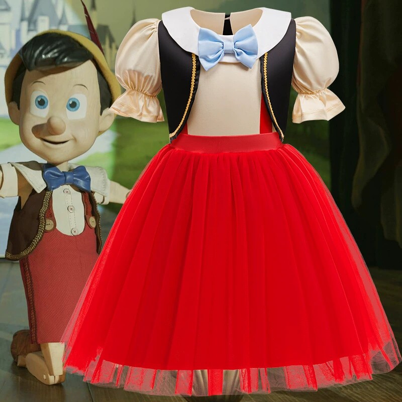 匹诺曹同款女童两件套小礼服裙